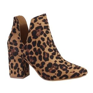 Leopard Block Heel Booties